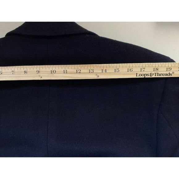 Lanzetti Blue Pure Cashmere Long Lined Winter Elegant Tailored Workcore Coat - Picture 7 of 13